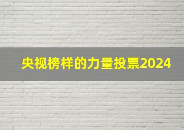 央视榜样的力量投票2024