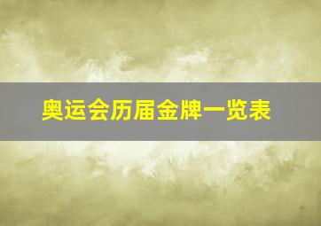 奥运会历届金牌一览表