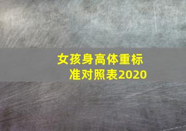 女孩身高体重标准对照表2020