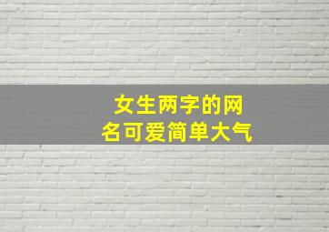 女生两字的网名可爱简单大气