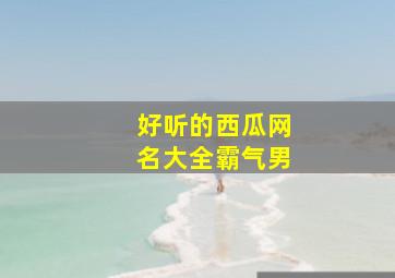 好听的西瓜网名大全霸气男