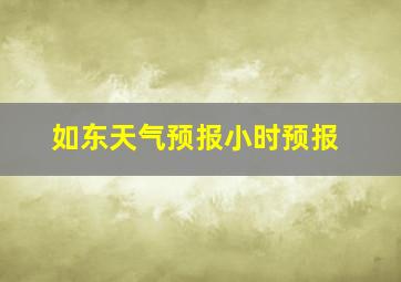 如东天气预报小时预报