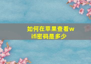 如何在苹果查看wifi密码是多少