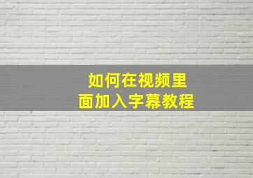 如何在视频里面加入字幕教程