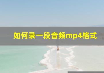 如何录一段音频mp4格式