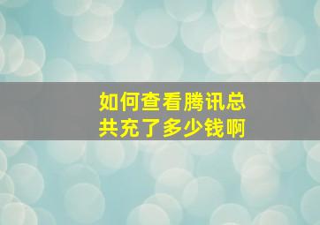 如何查看腾讯总共充了多少钱啊