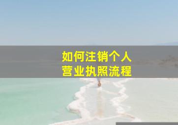 如何注销个人营业执照流程