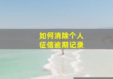 如何消除个人征信逾期记录