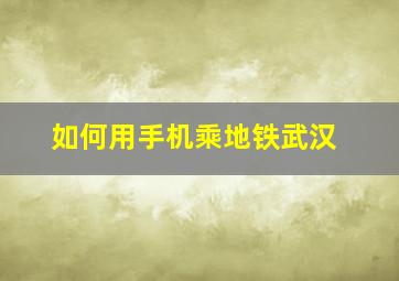 如何用手机乘地铁武汉