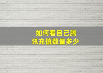 如何看自己腾讯充值数量多少