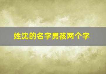 姓沈的名字男孩两个字