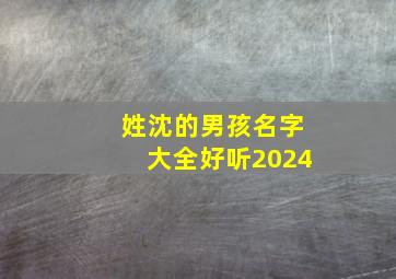 姓沈的男孩名字大全好听2024