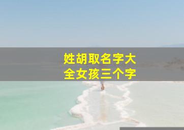 姓胡取名字大全女孩三个字