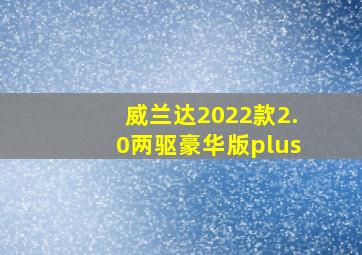 威兰达2022款2.0两驱豪华版plus