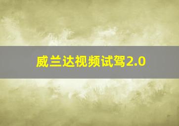 威兰达视频试驾2.0