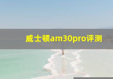 威士顿am30pro评测