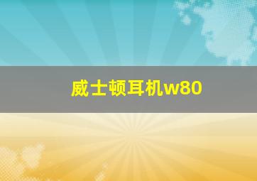 威士顿耳机w80