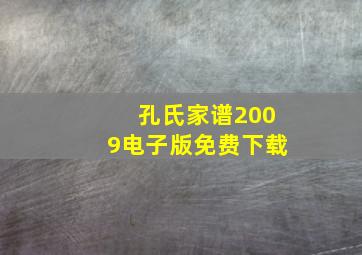 孔氏家谱2009电子版免费下载