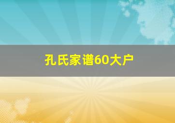 孔氏家谱60大户