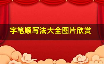 字笔顺写法大全图片欣赏