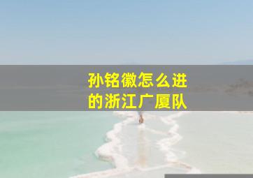 孙铭徽怎么进的浙江广厦队