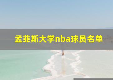 孟菲斯大学nba球员名单