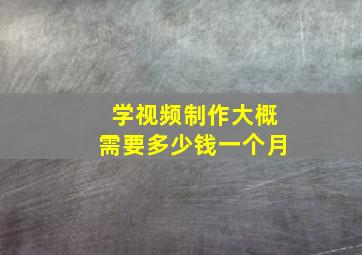 学视频制作大概需要多少钱一个月