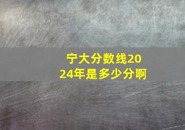 宁大分数线2024年是多少分啊