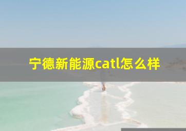 宁德新能源catl怎么样