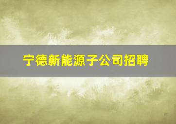 宁德新能源子公司招聘