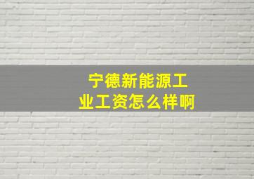 宁德新能源工业工资怎么样啊