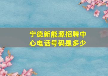 宁德新能源招聘中心电话号码是多少