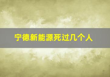 宁德新能源死过几个人