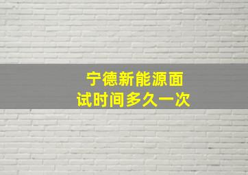 宁德新能源面试时间多久一次