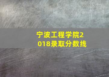 宁波工程学院2018录取分数线