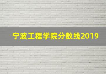 宁波工程学院分数线2019