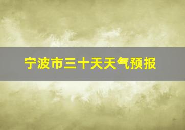 宁波市三十天天气预报