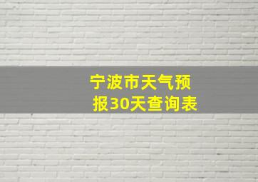 宁波市天气预报30天查询表