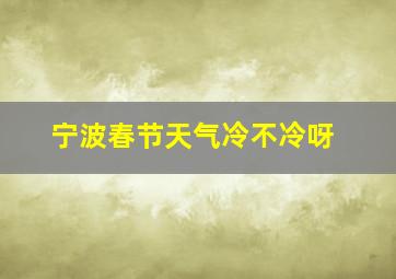 宁波春节天气冷不冷呀