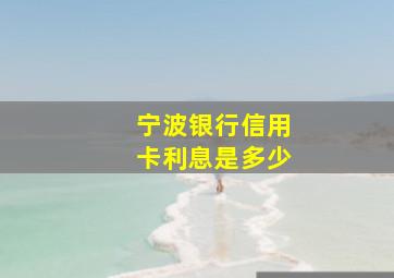 宁波银行信用卡利息是多少