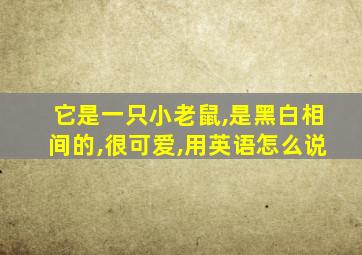 它是一只小老鼠,是黑白相间的,很可爱,用英语怎么说