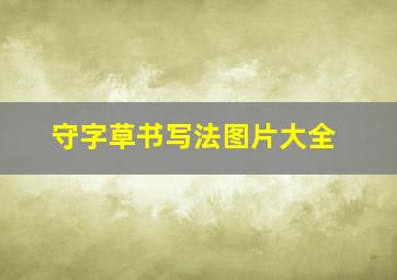 守字草书写法图片大全