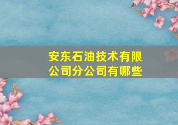 安东石油技术有限公司分公司有哪些