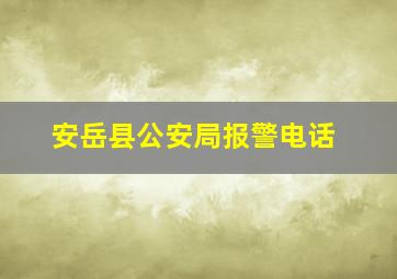 安岳县公安局报警电话