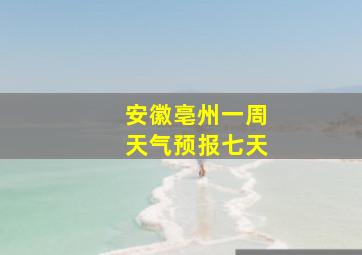 安徽亳州一周天气预报七天