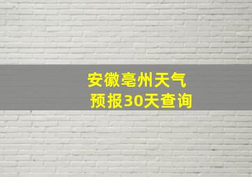 安徽亳州天气预报30天查询