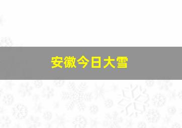 安徽今日大雪