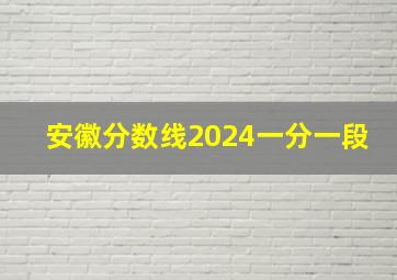 安徽分数线2024一分一段