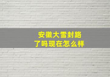 安徽大雪封路了吗现在怎么样