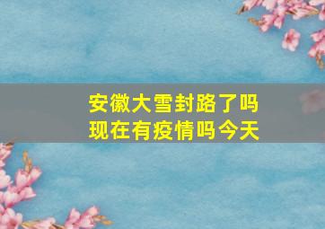 安徽大雪封路了吗现在有疫情吗今天